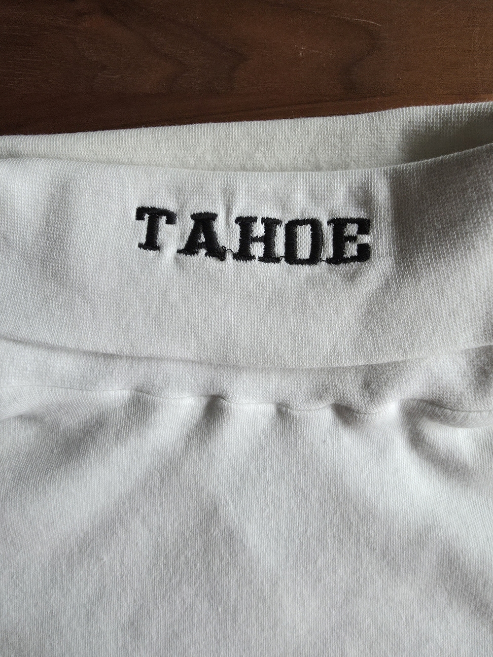 Vintage White Lake Tahoe Turtleneck 100% Cotton Embroidered Logo